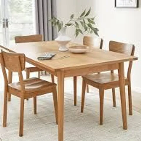 BOXED SUMATI 160-210cm DINING EXTENDING TABLE + 4 CHAIRS - CONTAINS SOLID WOOD (4 BOXES)