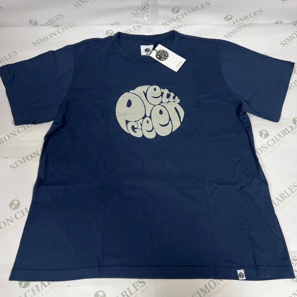PRETTY GREEN GILLESPIE LOGO T SHIRT IN NAVY SIZE XL