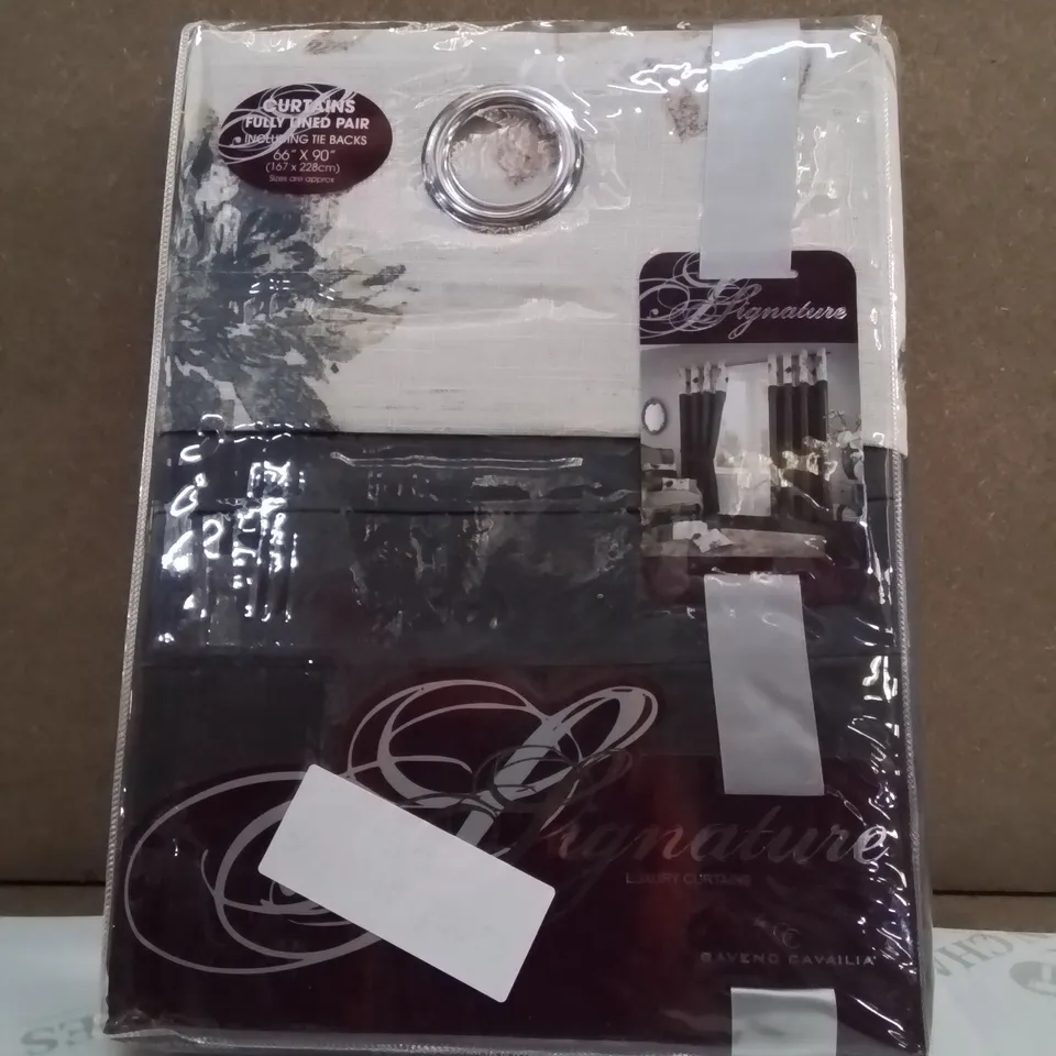 BRAND NEW SIGNATURE FULLY LINED CURTAINS 66" X 90" -GREY-
