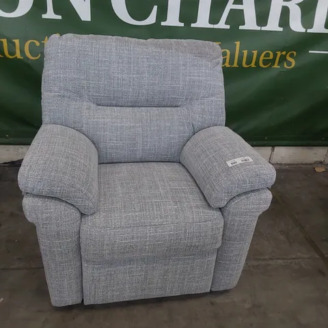QUALITY BRITISH DESIGNER G PLAN SEATTLE EASY CHAIR BEACH DUCK EGG FABRIC 