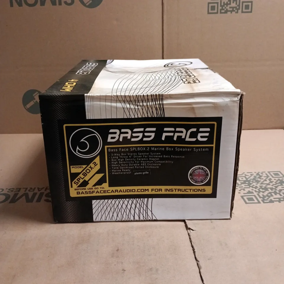 BASS FACE SPLBOX.2 MARINE BOX SPEAKER SYSTEM 3 WAY WEATERPROOF BOXED