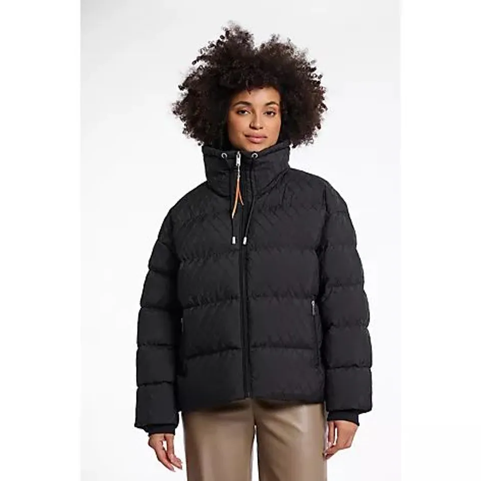 RINO & PELLE AUDRY STRUCTURED DIAMOND PADDED JACKET BLACK UK 8