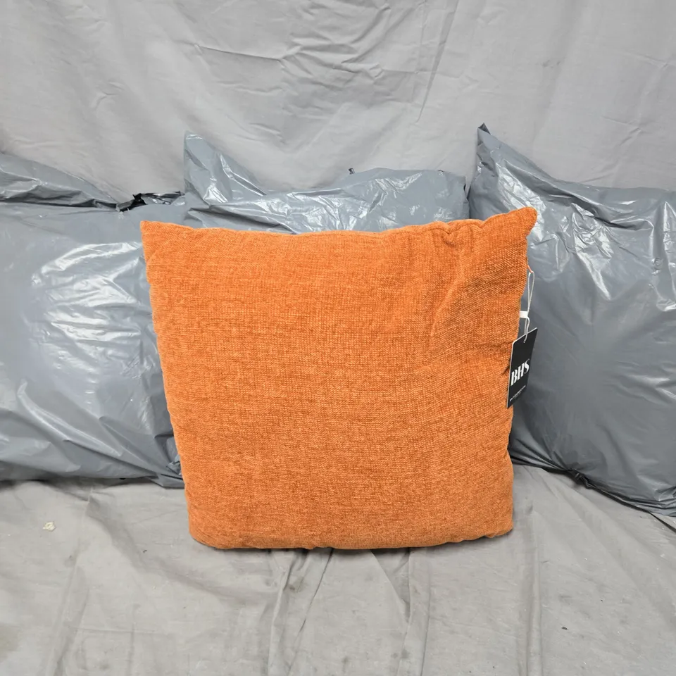 4 BHS SUPER SOFT CHENILLE CUSHIONS (43X43CM TERRACOTTA)