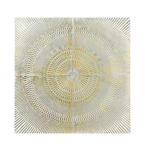 BOXED MAKE IT A HOME TEXTURE METAL ANTIQUE WHITE & GOLD METAL WALL ART (1 BOX)