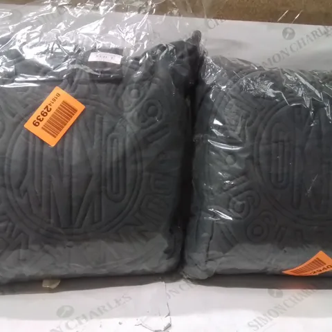 BRAND NEW SEALED SET OF 2 CIRCLE LOGO CUSHIONS COLOUR CHARCOAL