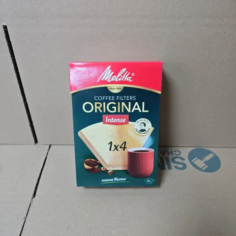 BOX OF APPROXIMATELY 8 X MELITTA ORIGINAL INTENSE COFFEE FILTERS – 80-COUNT (1X4) BOXED