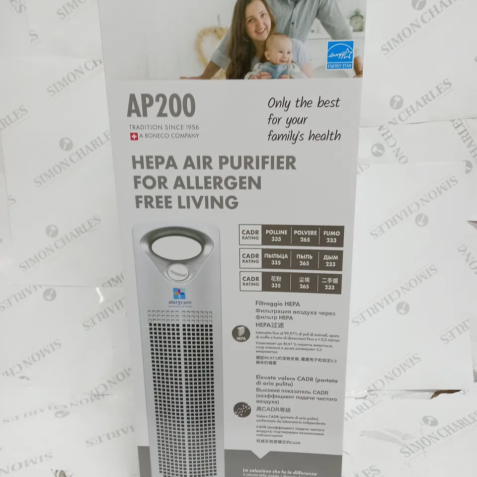 BRAND NEW BOXED AND SEALED ALLERGY PRO AP200 PROFESSIONAL AIR PURIFIER 