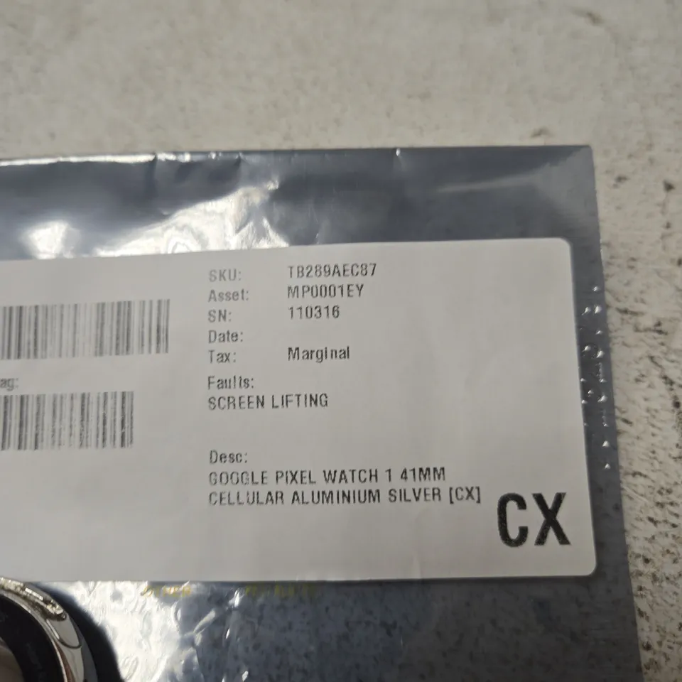 GOOGLE PIXEL WATCH 1 41MM CELLULAR ALUMINIUM SILVER (CX)