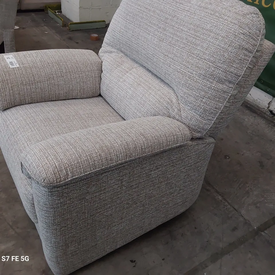 QUALITY BRITISH DESIGNER G PLAN CHADWICK POWER RECLINING EASY CHAIR LOOM SHALE FABRIC 