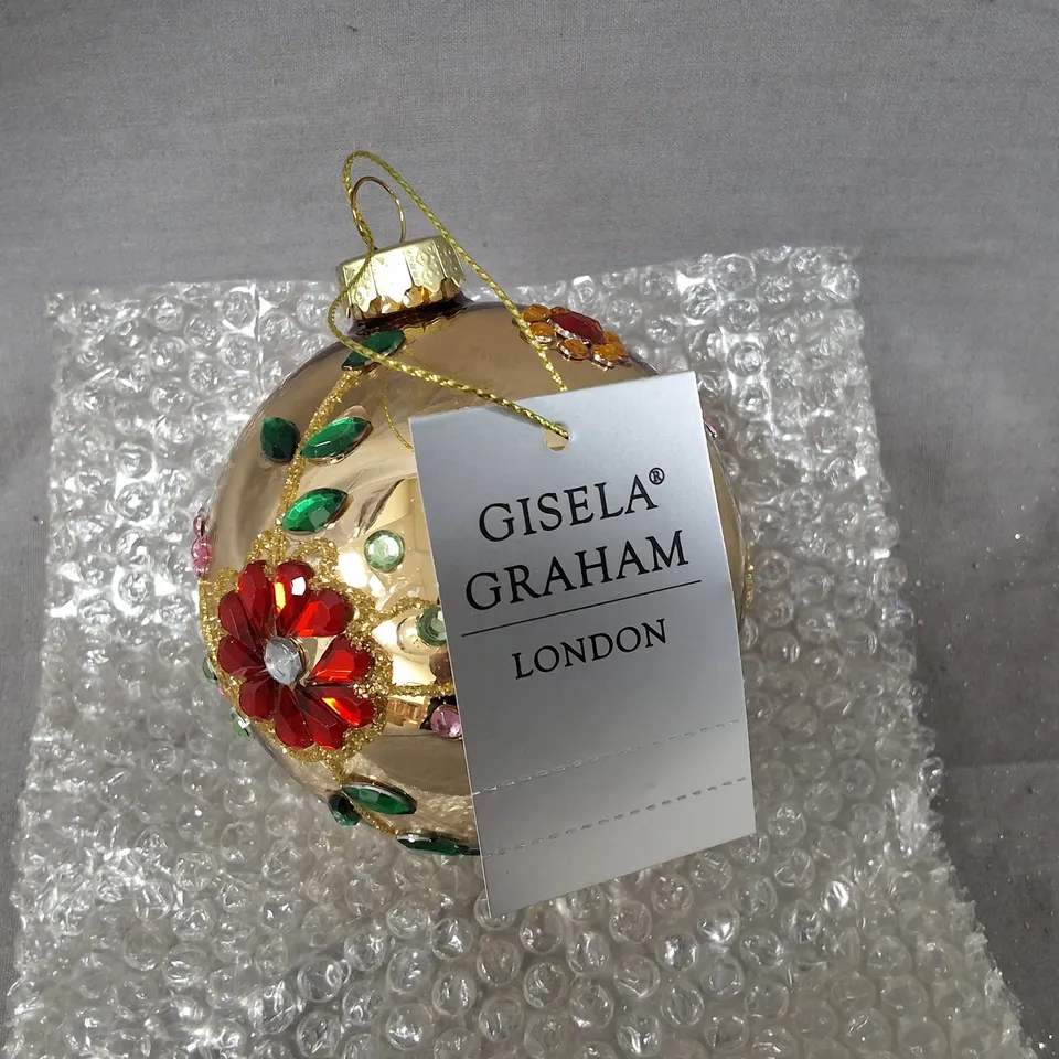 SET OF 6 GISELA GRAHAM DECORATIVE GOLD BAUBLES