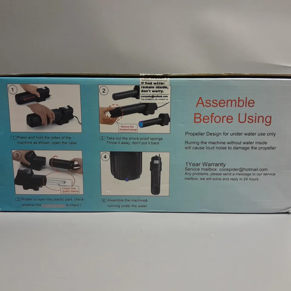 BOXED COOSPIDER AQUARIUM UV FILTER 