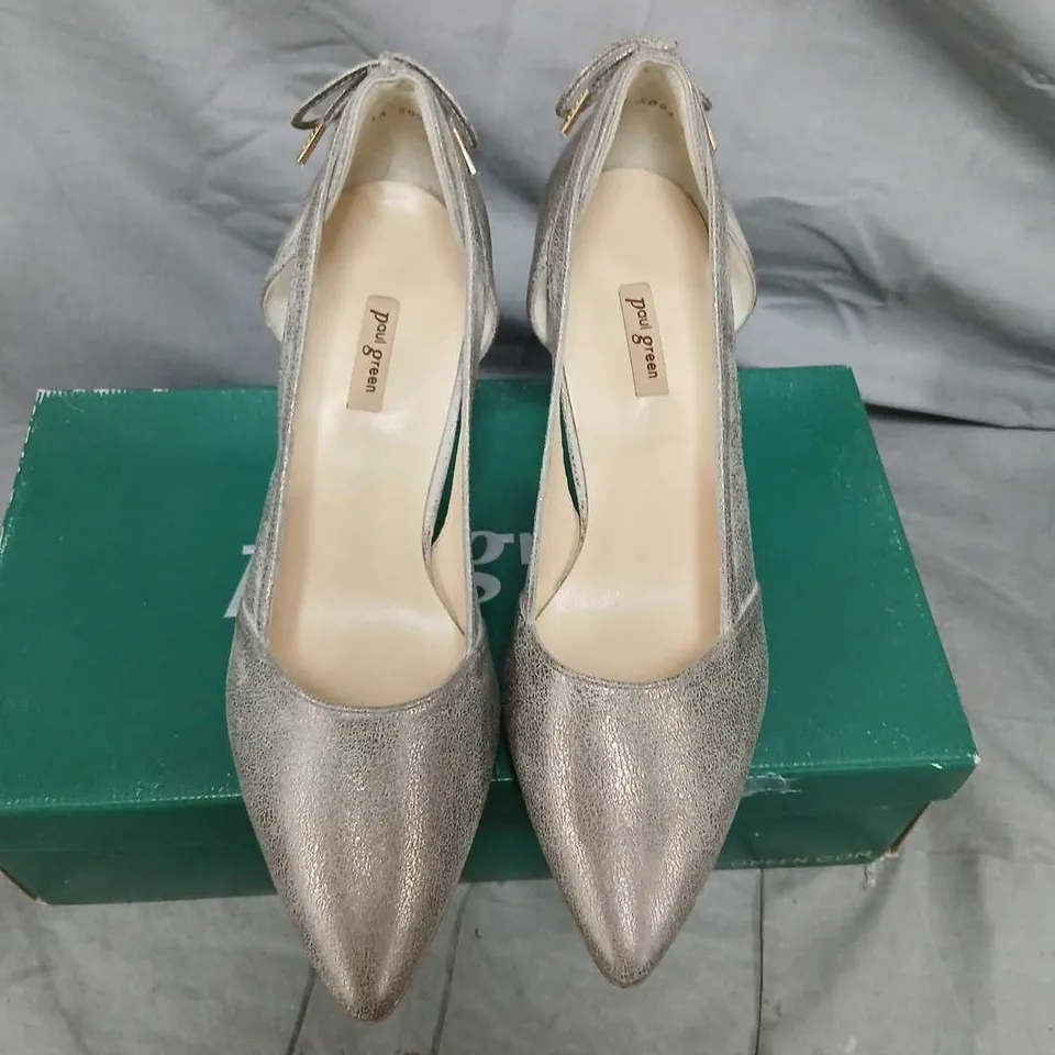 PAUL GREEN SILVER GLITTER HIGH-HEELED PUMPS – UK 7
