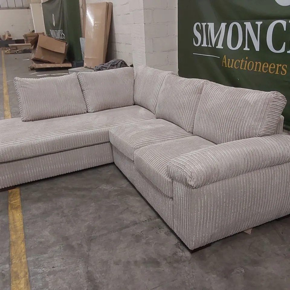 AMALFI STANDARD BACK FABRIC CORNER CHAISE SOFA - CREAM RRP £949