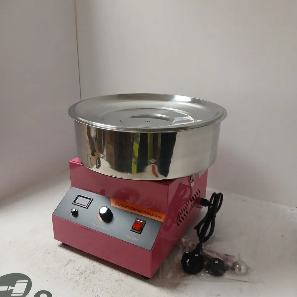 COTTON CANDY MACHINE – PINK COUNTERTOP MODEL WITH CHROME BOWL