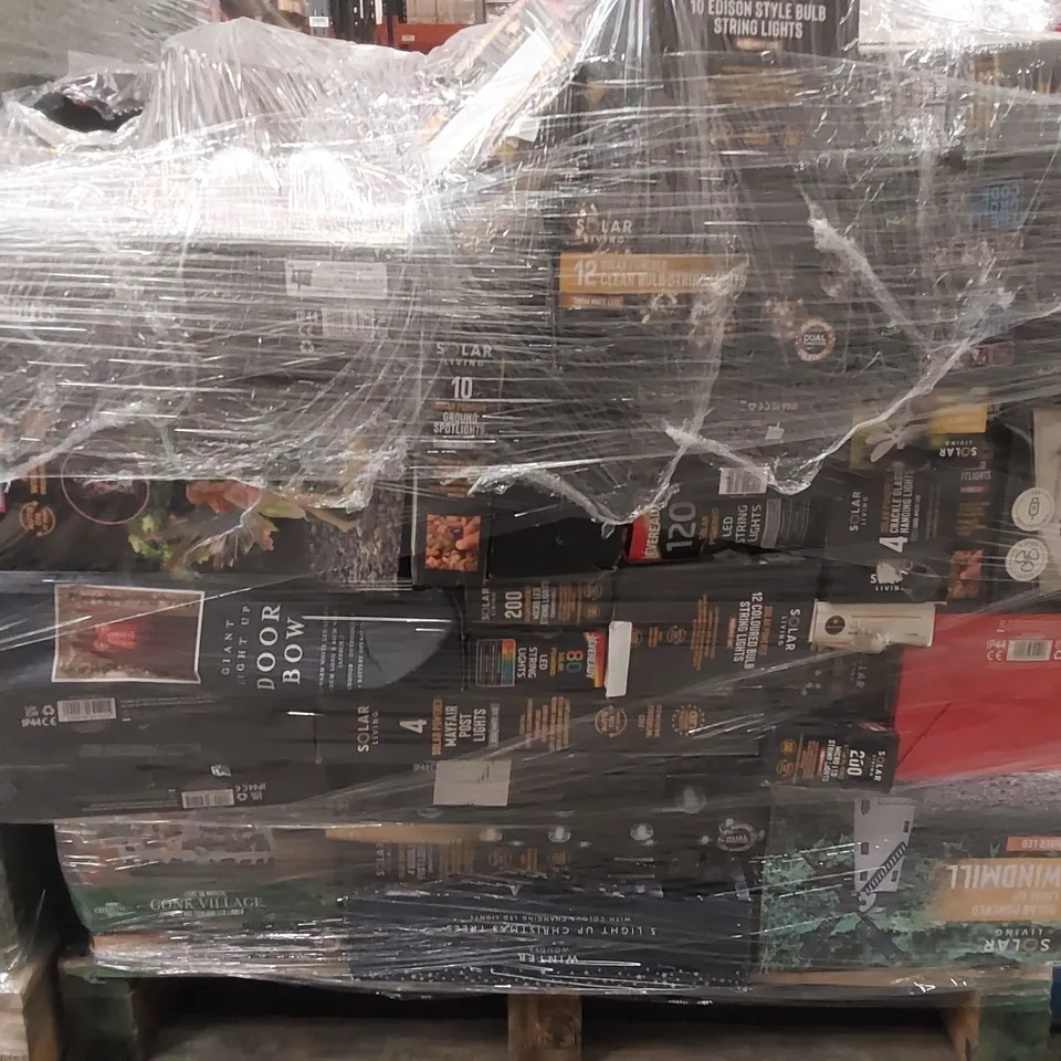PALLET CONTAINING A LARGE ASSORTMENT OF UNCHECKED ELECTRICAL PRODUCTS INCLUDING: STRING LIGHTS, RC DRONES, RC STUNT VEHICLE ECT