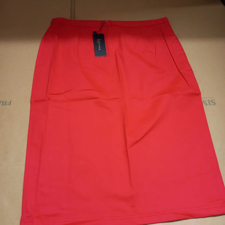 KINTSUGI WOMENS RED PENCIL SKIRT WITH HIDDEN VELCRO OPENING SIZE 18