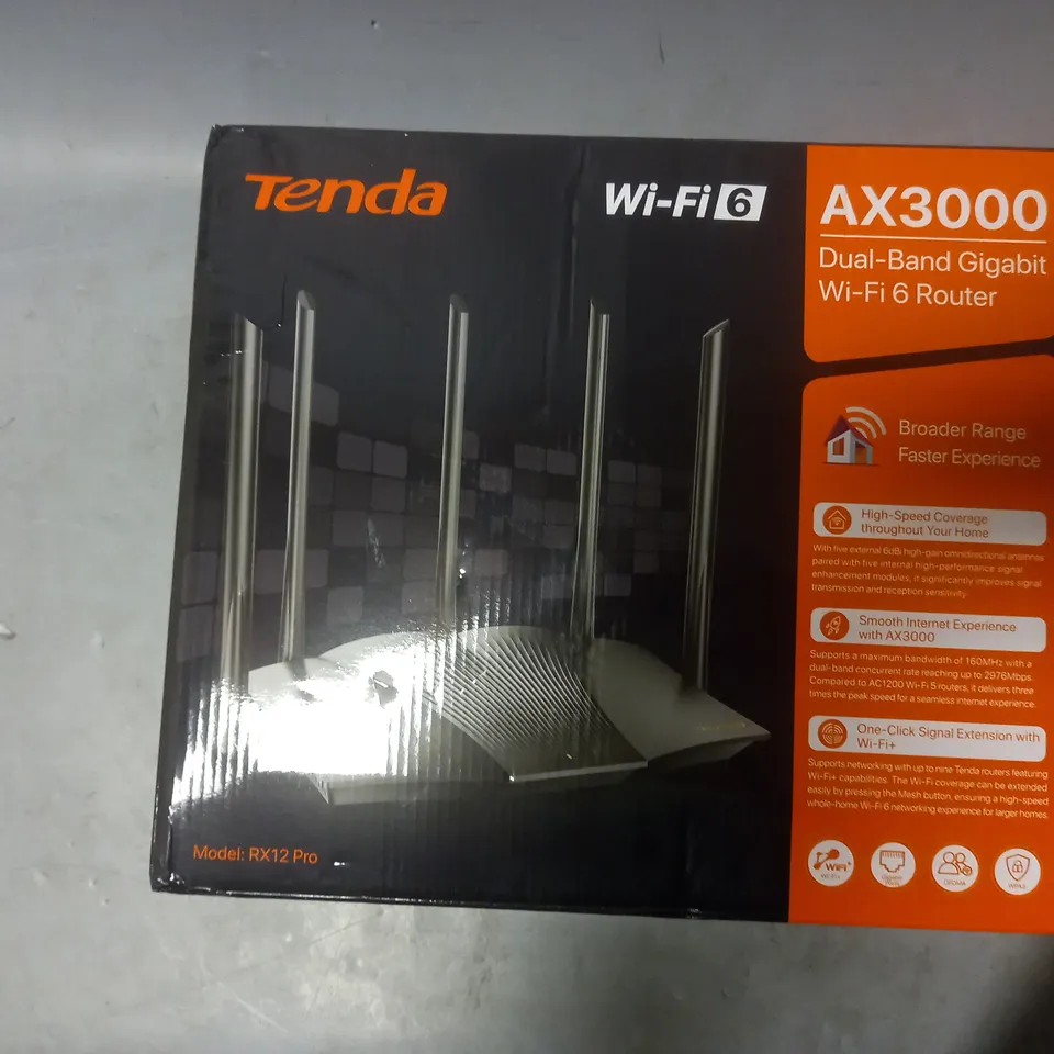 BOXED TENDA AX3000 DUAL-BAND GIGABIT WI-FI 6 ROUTER 