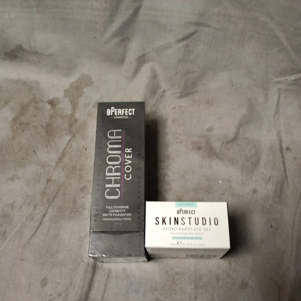 2 X BPERFECT PRODUCTS: CHROME COVER N2 FOUNDATION + SKIN STUDIO HYDRO BURST EYE GEL