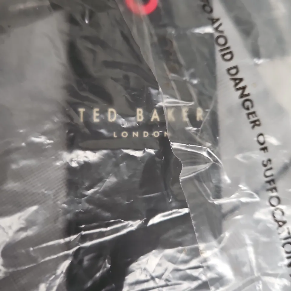 TED BAKER LONDON NAVY REGULAR-FIT SEMI-PLAIN CHINO TROUSERS, SIZE 30R