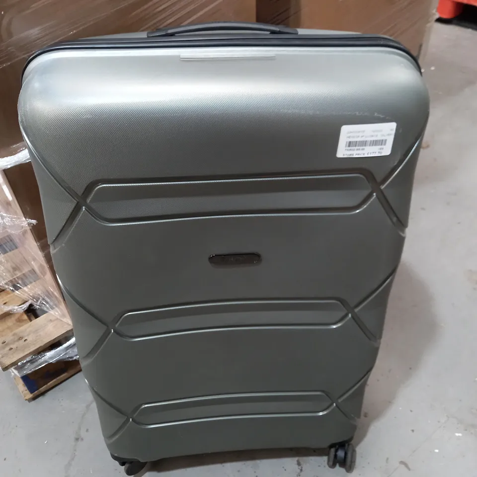 HEYS LARGE SUITCASE IN SILVER GREY- LOCKED
