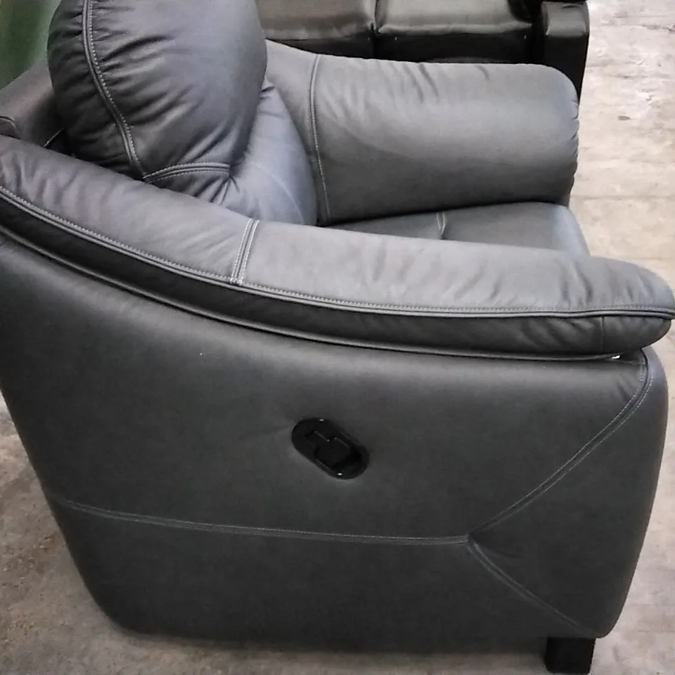 QUALITY BRITISH DESIGNER G PLAN MANUFACTURED JACKSON MANUAL RECLINER CHAIR - CAMBRIDGE PETROL BLUE LEATHER