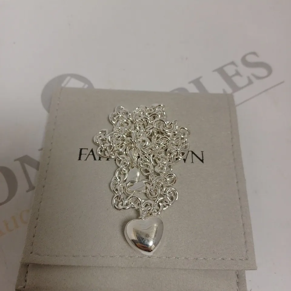 FAITH & BROWN ITALIAN CRAFTED PUFFED HEART SILVER NECKLACE