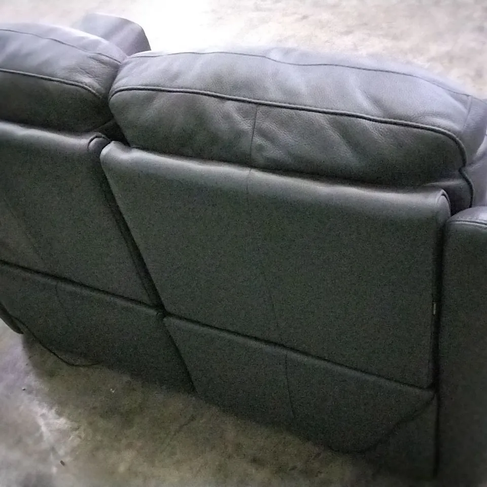 QUALITY ITALIAN DESIGNER AVILA POWER RECLINER LOVESEAT MEDIUM GREY LEATHER