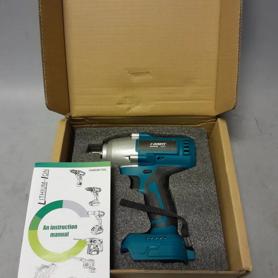 BOXED JUSTFIT 20V MAX CORDLESS IMPACT WRENCH IN BLUE