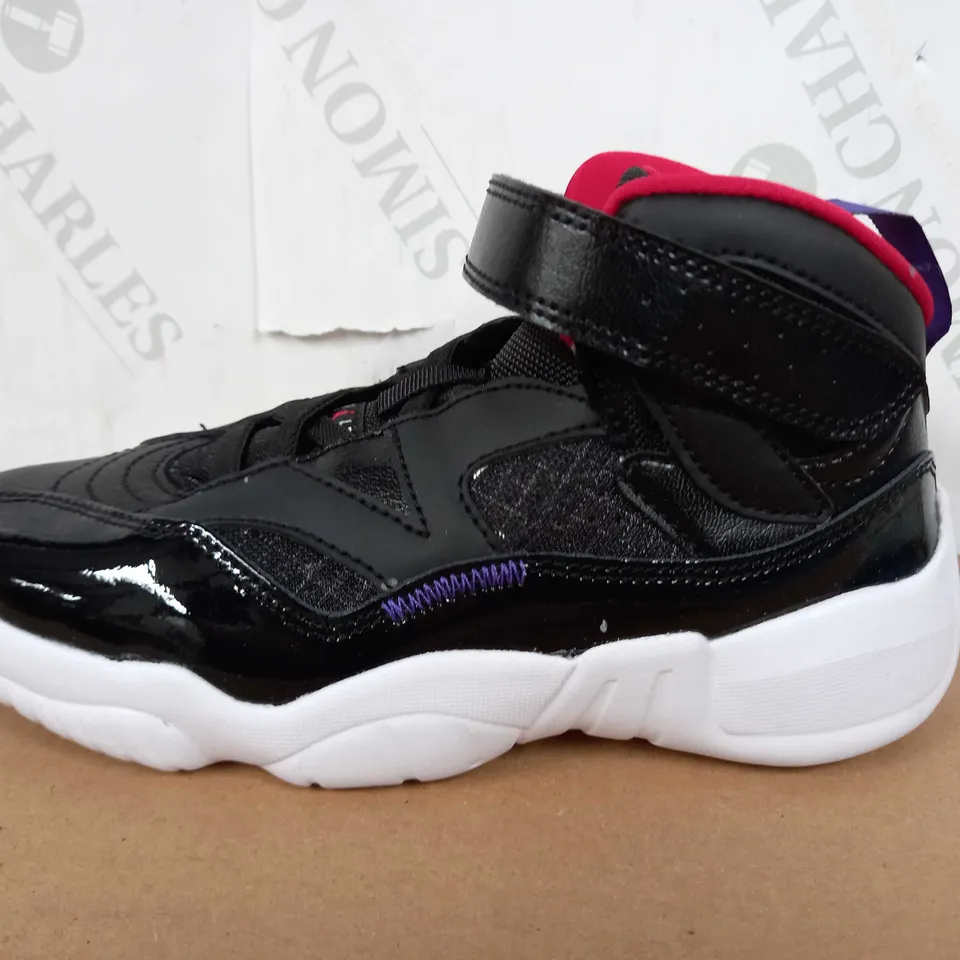 BOXED PAIR OF JORDAN JUMPAN TWO TREY TRAINERS (BLACK), SIZE CHILD 13 UK
