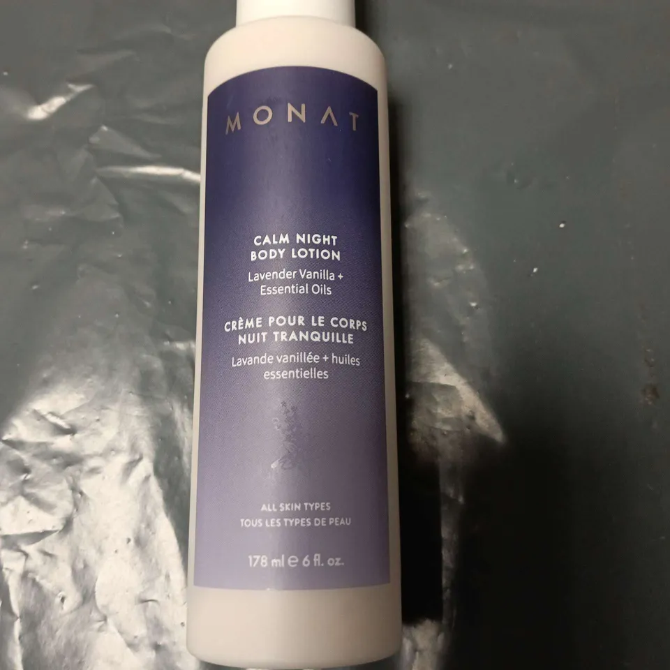MONAT CALM NIGHT BODY LOTION – LAVENDER VANILLA + ESSENTIAL OILS, 178 ML