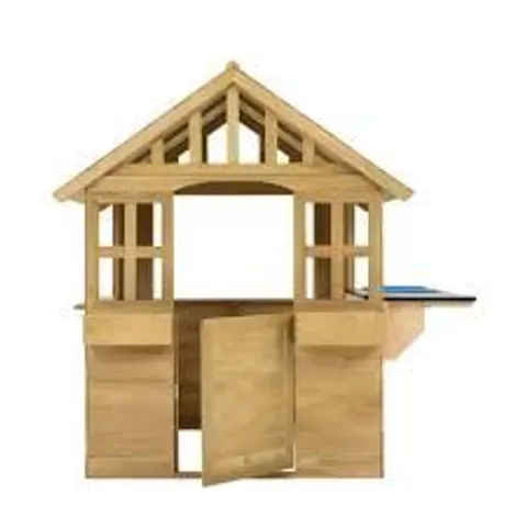 BOXED TP WOODEN CUBBY HOUSE WITH KITCHEN (1 BOX)