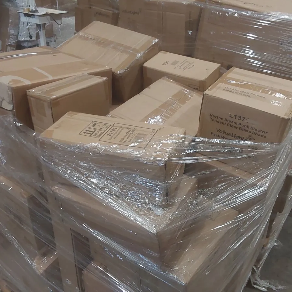 PALLET CONTAINING A VERY LARGE QUANTITY OF ASSORTED DESIGNER LIGHTING PRODUCTS