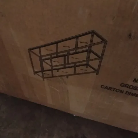 BOXED ACCENT TABLE IN BRASS FINISH