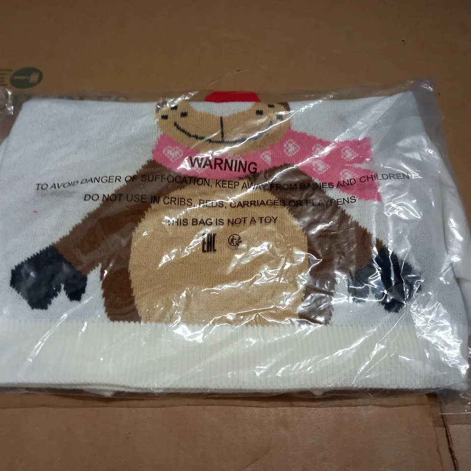 BAGGED HAPPY REINDEER JUMPER - 7/8 YEARS
