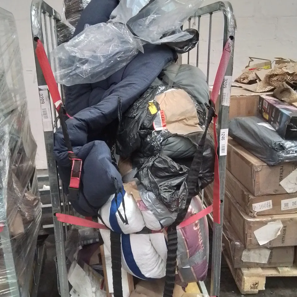 CAGE OF ASSORTED HOUSEHOLD GOODS AND PRODUCTS TO INCLUDE;PRINTER,CUSHIONS,PILLOW 