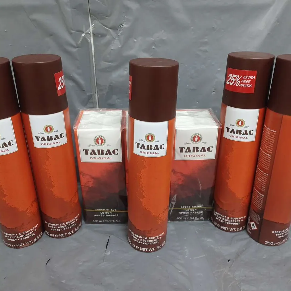 APPROXIMATELY 8 TABAC PRODUCTS TO INCLUDE SPRAY DEODORANT (250ml), AFTER SHAVE (100ml) - COLLECTION ONLY