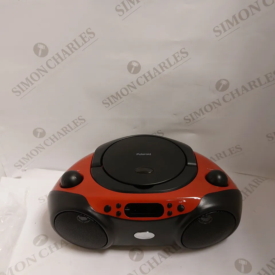 POLAROID BLUETOOTH CD BOOMBOX BLACK/RED 
