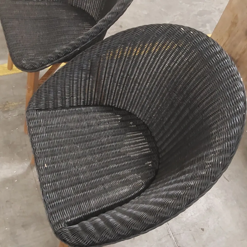 SET OF 3x DESIGNER RATTAN CHAIRS