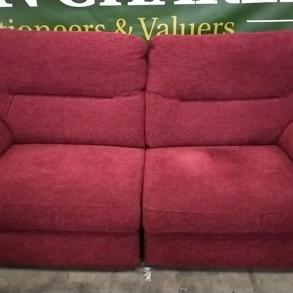 QUALITY BRITISH DESIGNED & MANUFACTURED G PLAN SEATTLE 3 SEATER MANUAL RECLINER SOFA RUSH CLARET FABRIC