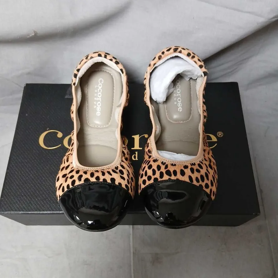 COCOROSE LONDON HARROW LEOPARD FLATS – WOMEN'S LEOPARD PRINT, UK 4 (EU 37)