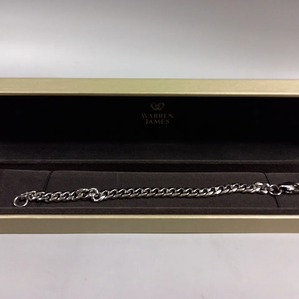 WARREN JAMES SILVER CUBAN BRACELET 