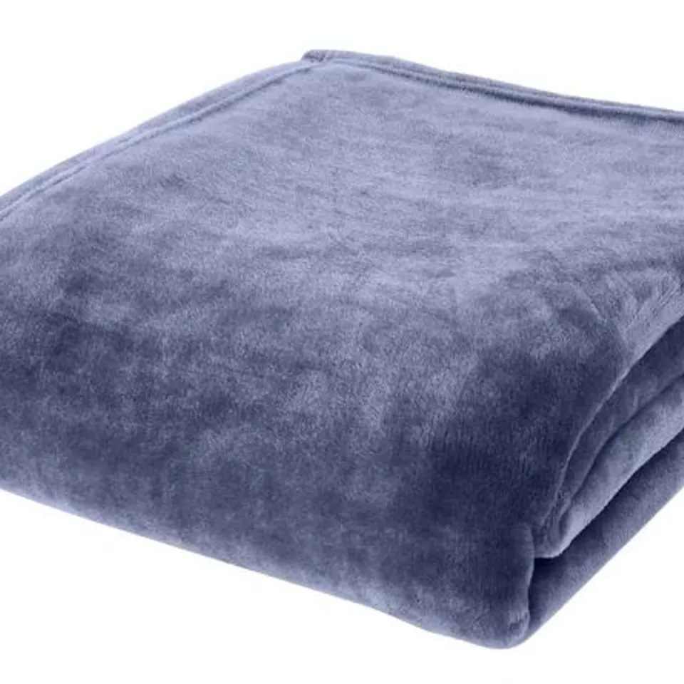 RASCHEL VELVET TOUCH 200×240CM BLANKET  THROW - BLUE