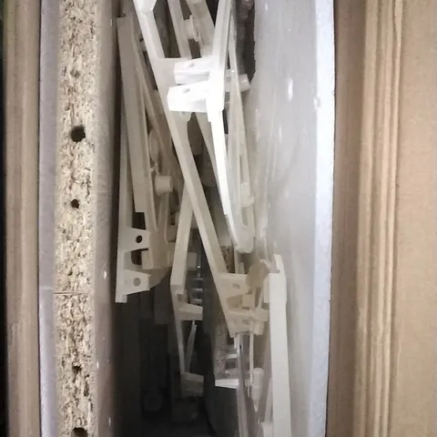 BOXED SHOE CABINET WHITE AND NATURAL WOOD