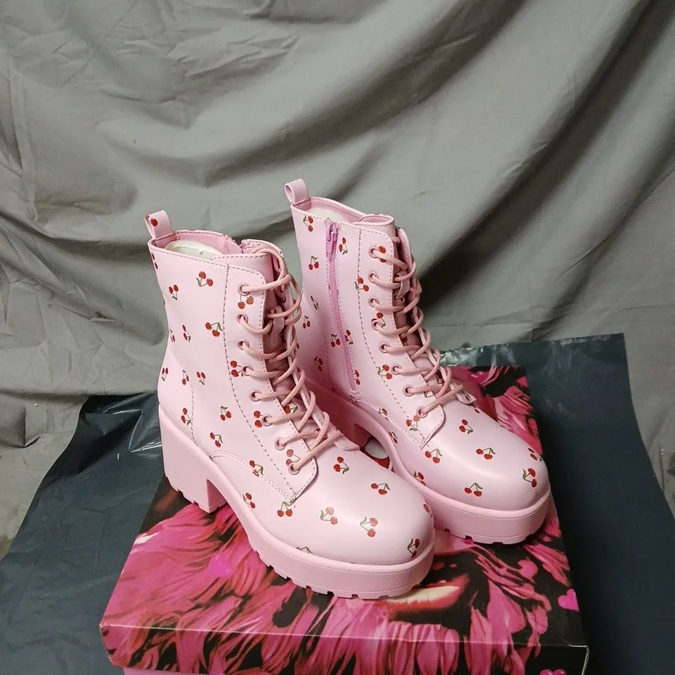 KOI CHERRY PASSION PLATFORM BOOTS PINK BOXED SIZE 5