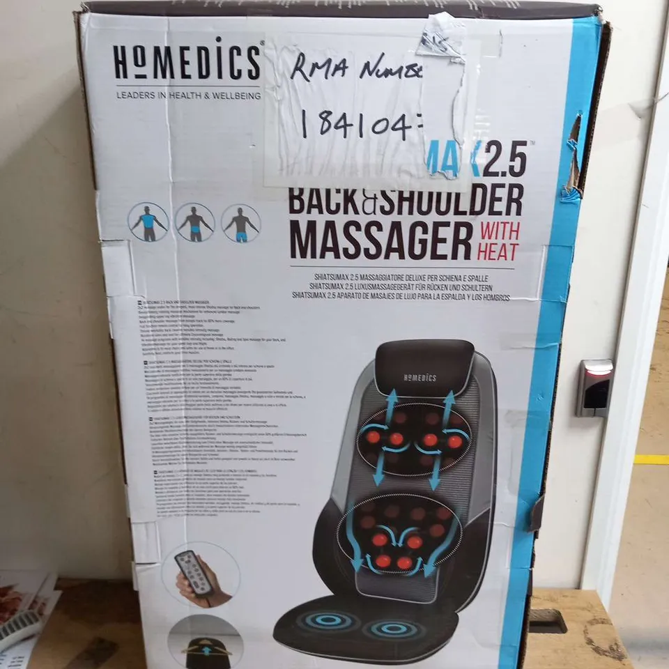 BOXED HOMEDICS SHIATSU MAX 2.5 BACK AND SHOULDER MASSAGER WITH HEAT CBS-2170-EU