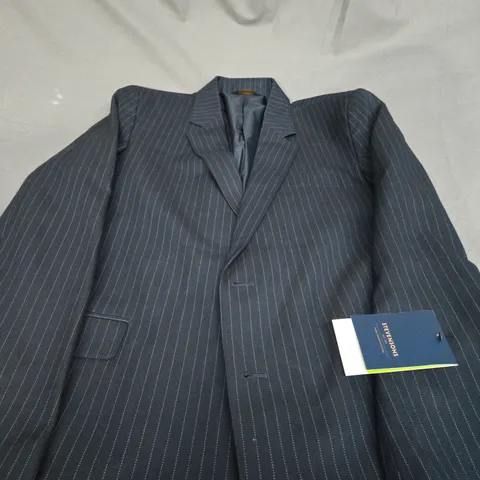 STEVENSONS NAVY PIN STRIPE BLAZER - SIZE 38