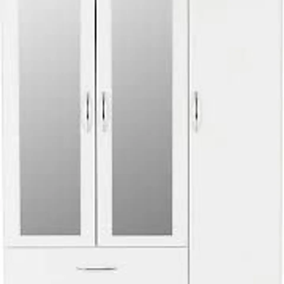 BOXED NEVADA 3 DOOR 2 DRAWER WARDROBE - WHITE GLOSS (3 BOXES)