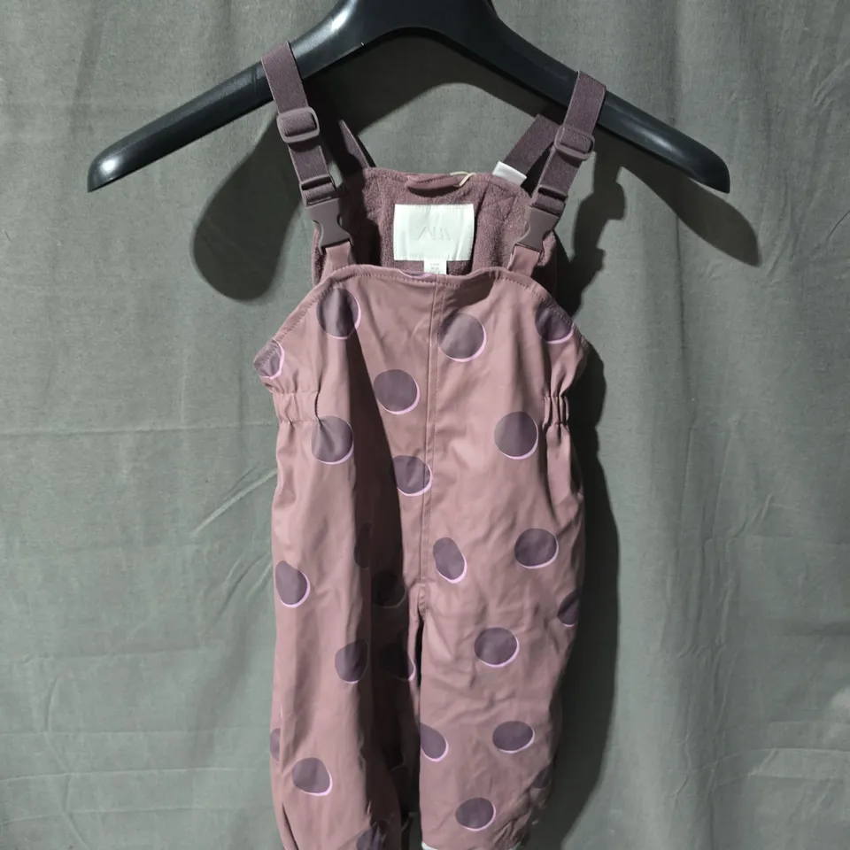 ZARA KIDS POLKA DOT PADDED JUMPSUIT – LILAC/PURPLE, UK 2-3 YEARS