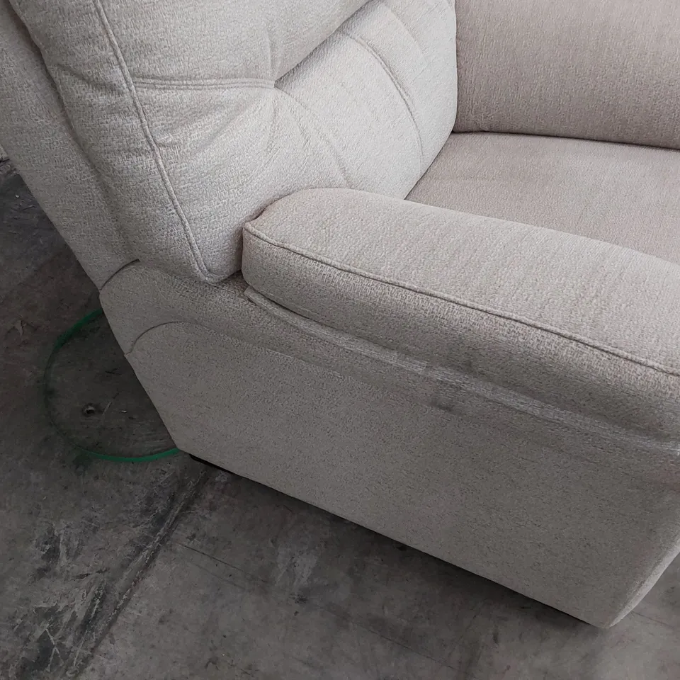 QUALITY BRITISH DESIGNER G PLAN SEATTLE SW EASY CHAIR BAMBOO SAND FABRIC 