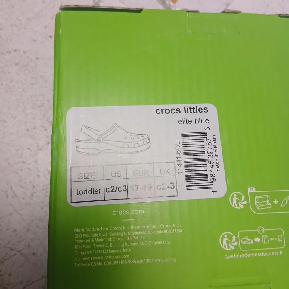 CROCS LITTLES ELITE BLUE TODDLER SHOES (BOXED)